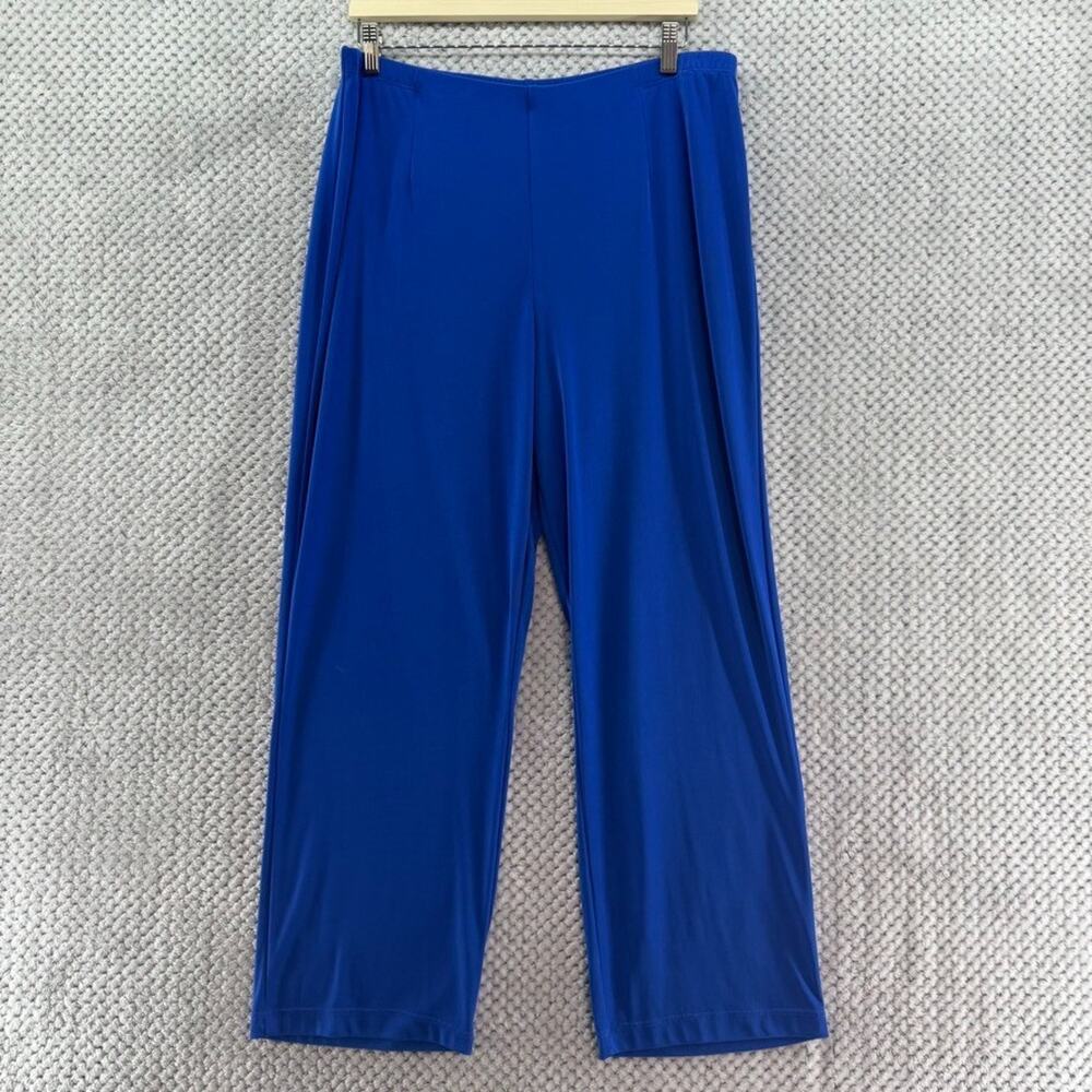 Chicos Easywear Pants Womens 3 Short XL Blue Slinky Stretch PullOn Elastic Wait